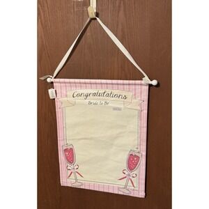 Transpac Autographable Bride to Be Congratulations Canvas Sign Banner Wall Art